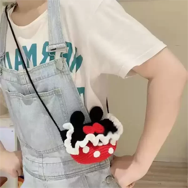 DIY Mickey cross-body bucket bag crochet kit material bag